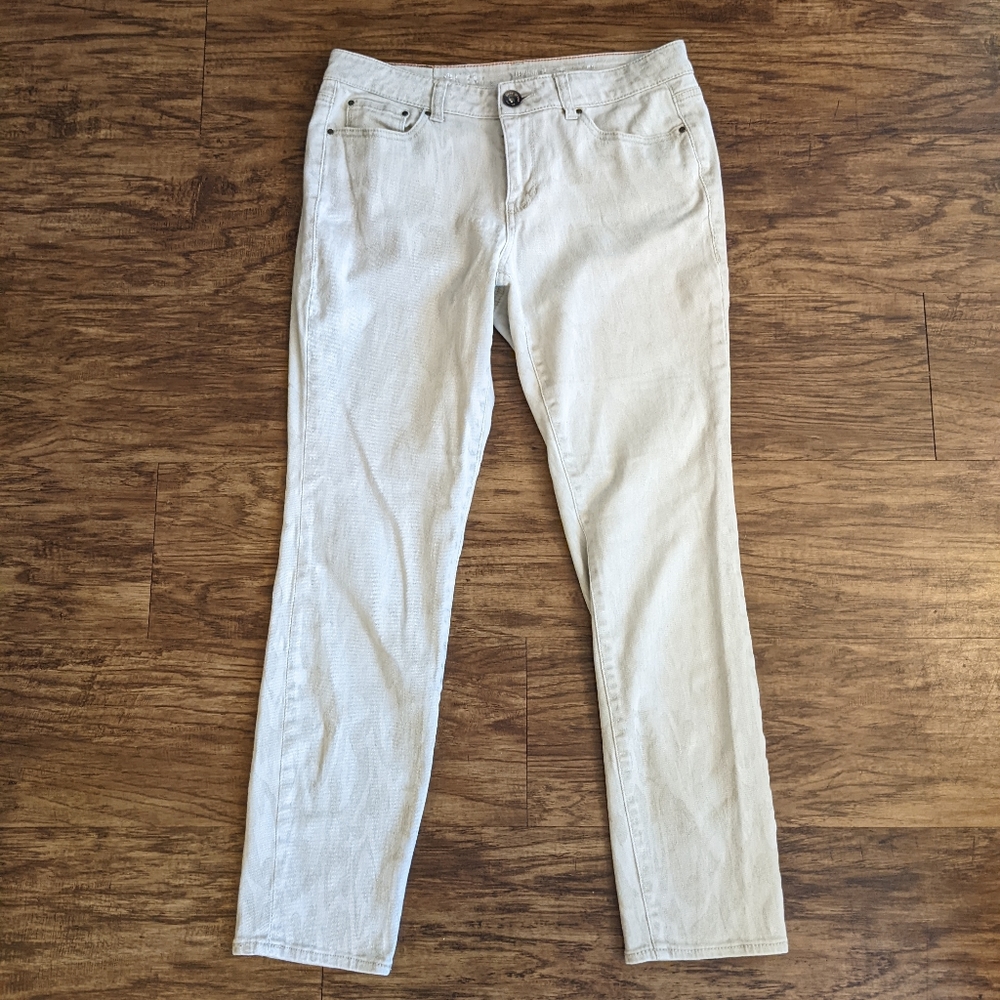 DKNY Light Beige Snake print Jeans Straight Leg Size 10